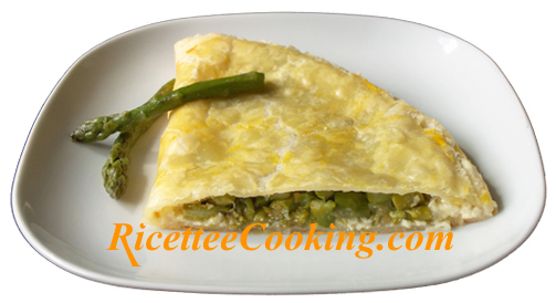 Torta rustica con asparagi e stracchino